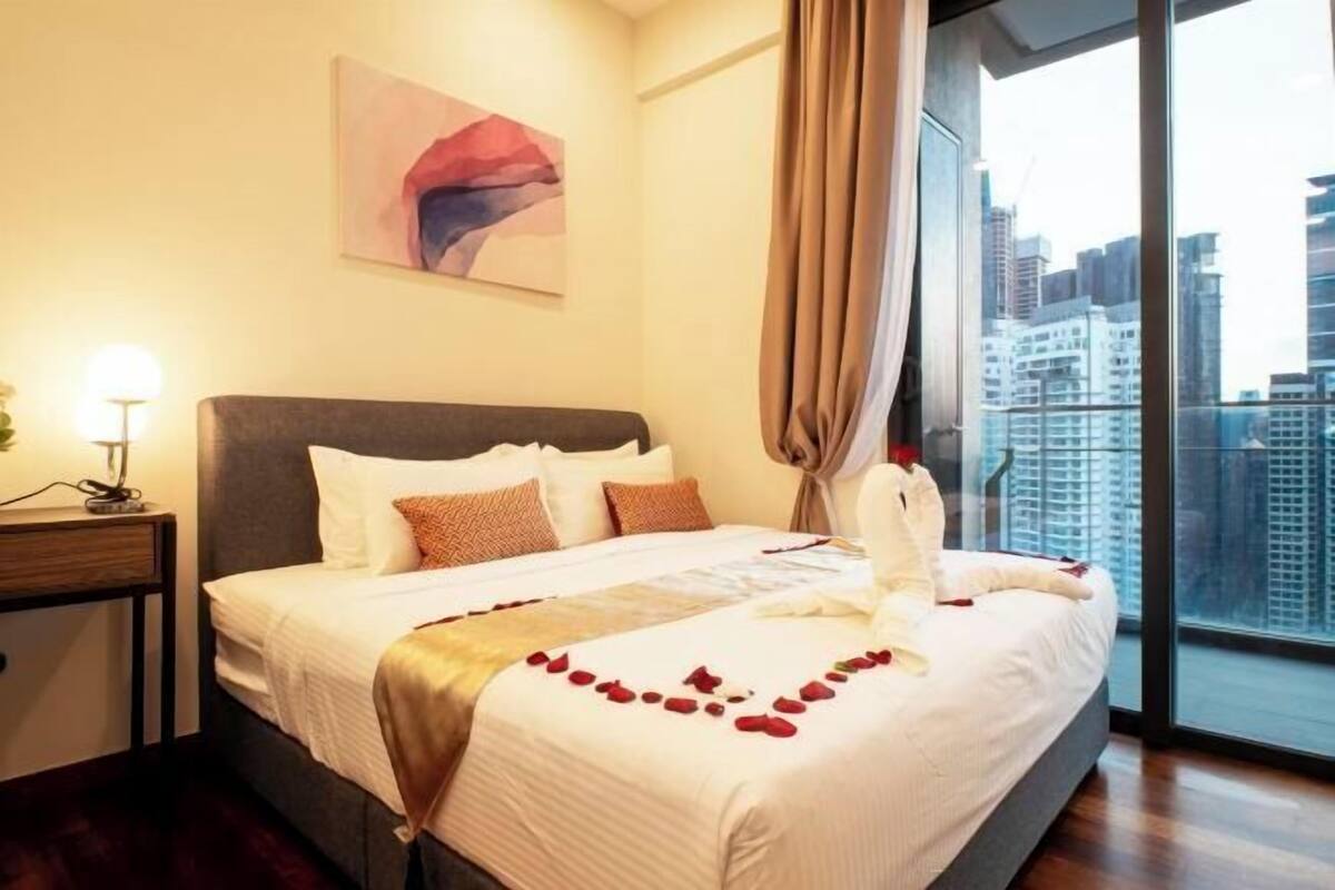 2 slaapkamers, lakens van Egyptisch katoen, luxe beddengoed
