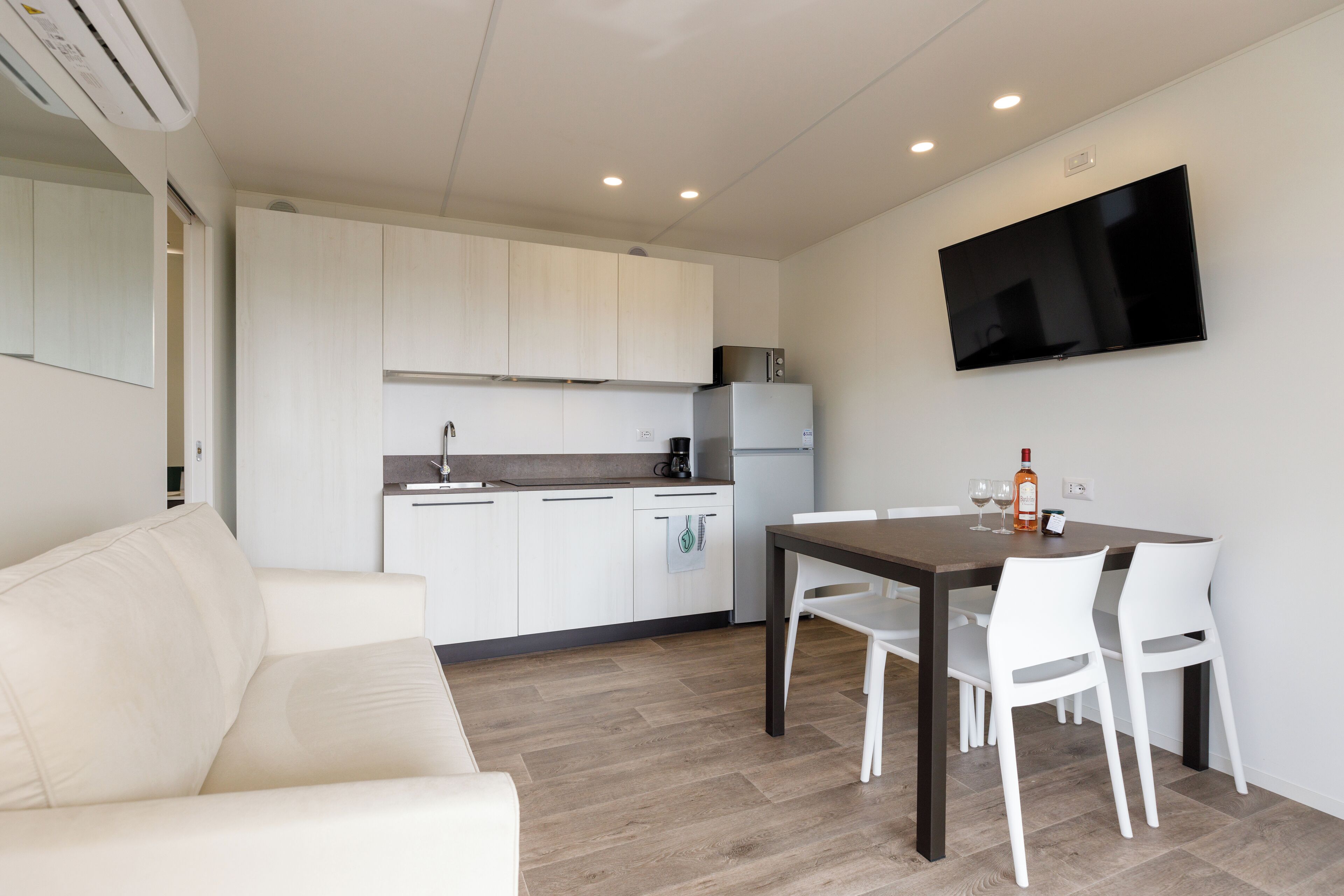 Premium Mobile Home, Patio | Private kitchen | Mini-fridge, microwave, stovetop, cookware/dishes/utensils