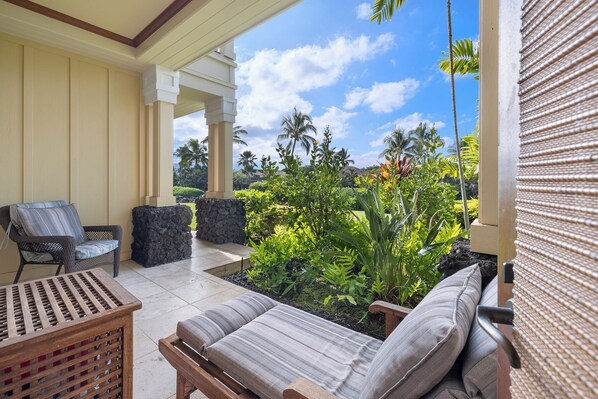 Terrace/patio - Kolea 5A - 3 bedroom garden view vacation rental (Waikoloa)