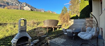 Cozy chalet in the Swiss Alps with Heidi bed. Pet friendly!