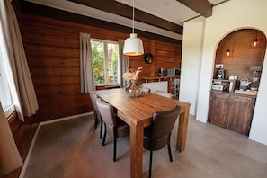 Dining - Atmospheric Canadian Lodge located by meadow (Soest)