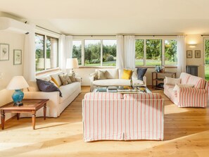 Smart TV, fireplace, stereo