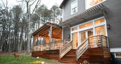 Modern Lake Champlain Lake House with Private Beach and Docks