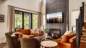 Smart TV, fireplace, video games