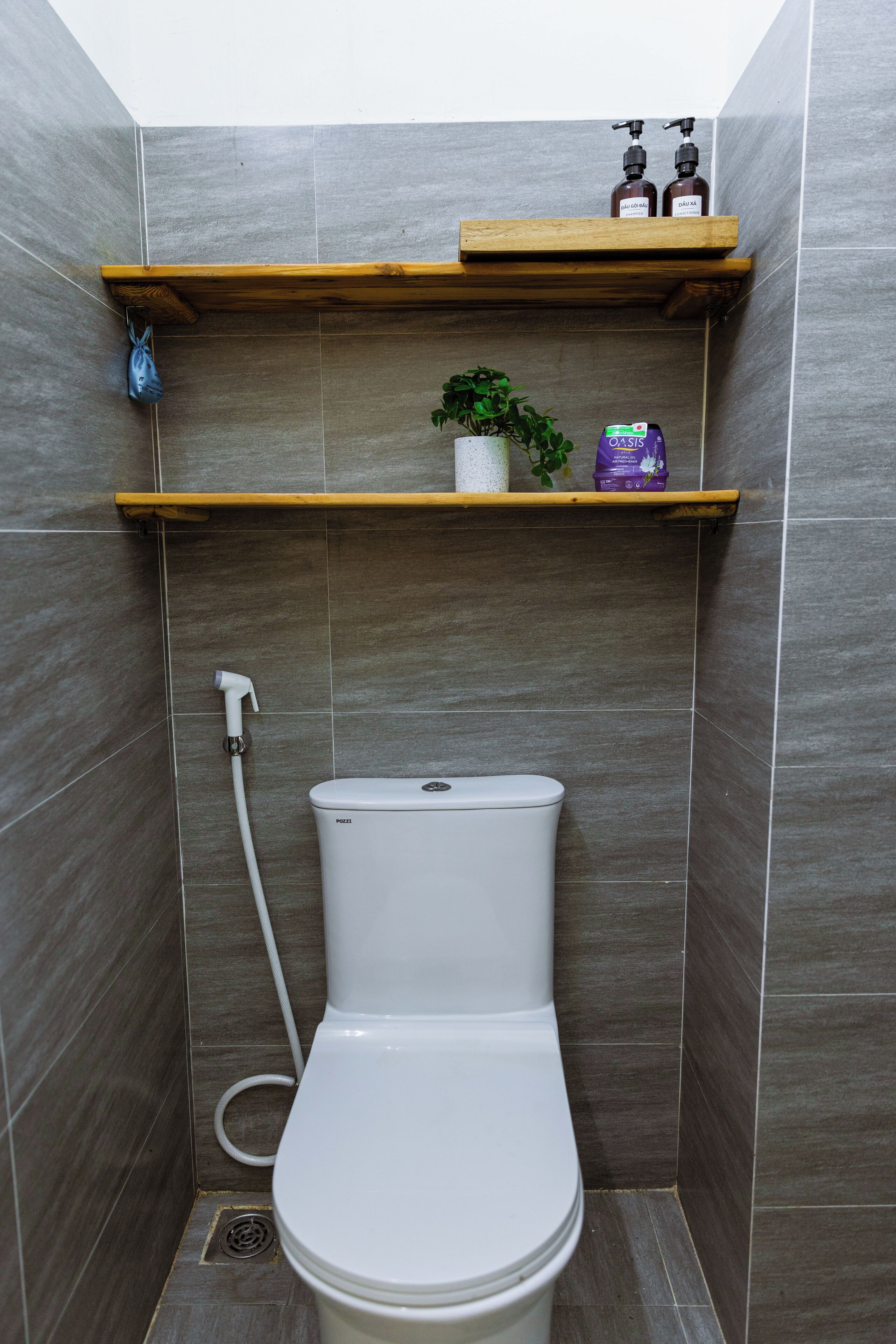 Shower, free toiletries, hair dryer, slippers