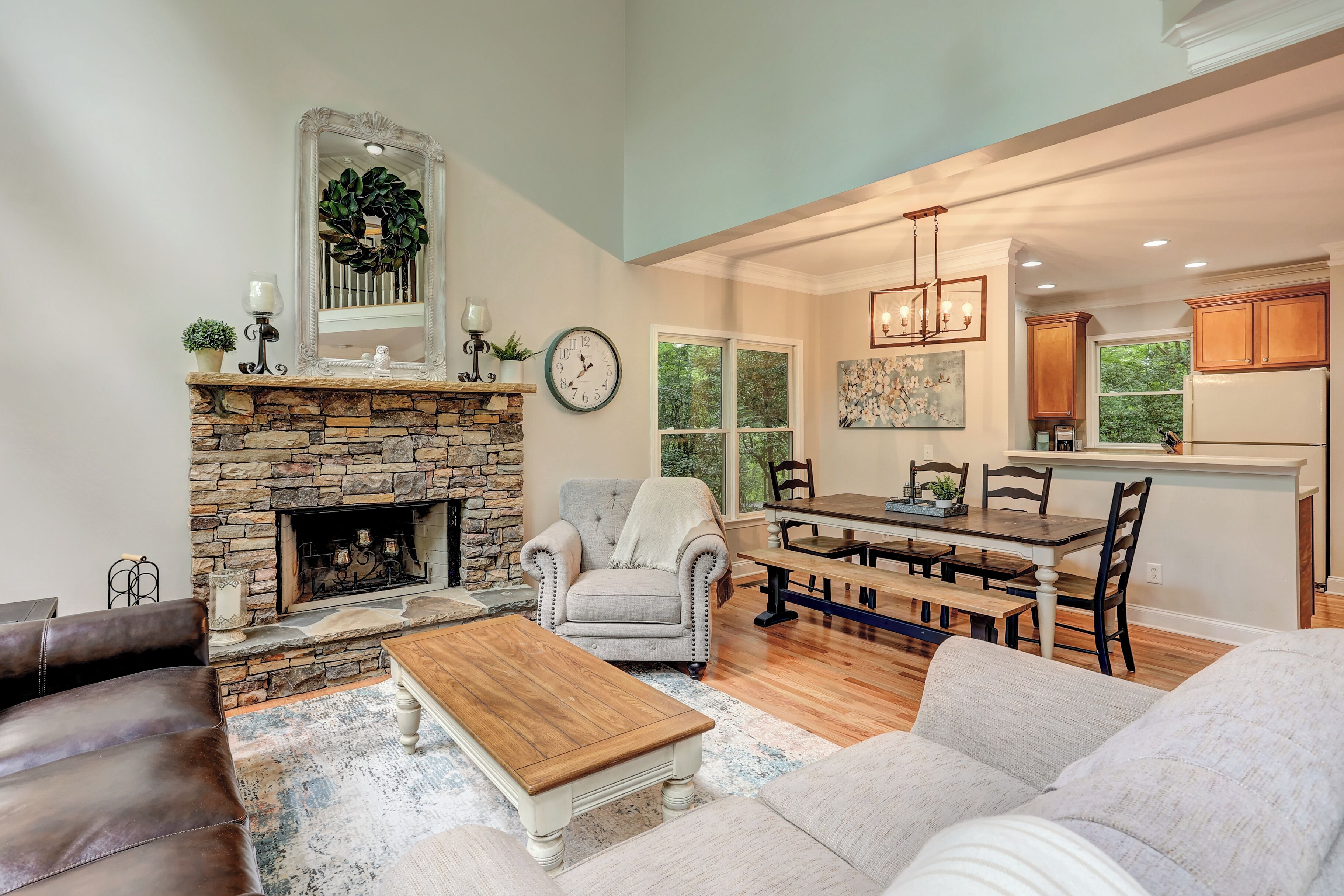 Smart TV, fireplace, foosball, table tennis