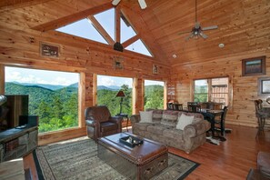 Smart TV, fireplace, table football