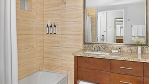 Hair dryer, towels, soap, shampoo - Marriott's Desert Springs Villas II, PALM DESERT, Luxury Studio Villa, Sleeps 4 (Palm Desert)