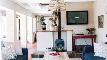 TV connectée, cheminée