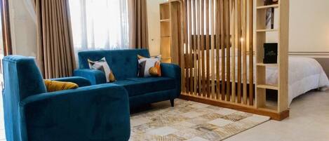 1 slaapkamer, een bureau, gratis wifi, beddengoed