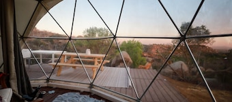 A Quiet Fireside Retreat in a Scenic Glamping Dome