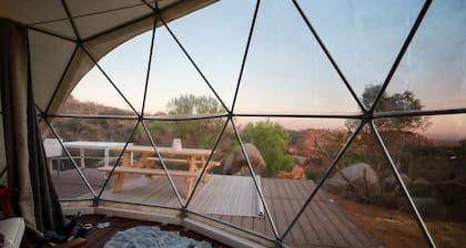A Quiet Fireside Retreat in a Scenic Glamping Dome