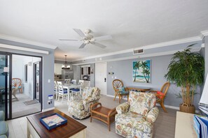 Condo, 1 King Bed with Sofa bed (Bel Air Beach Club Penthouse 503) | Living area - Bel Air Beach Club Penthouse 503 (Fort Myers Beach)
