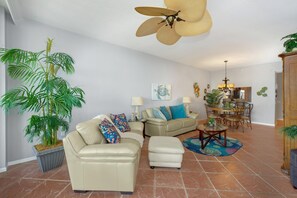 Condo, Multiple Beds (Palm Harbor #602) | Living area - Palm Harbor #602 (Fort Myers Beach)