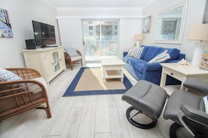 Condo, 1 King Bed with Sofa bed (Sea Coast Gardens II 211) | Living area | TV