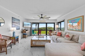 Condo, Multiple Beds (Shorehom by the Sea 14) | Living area | TV - Shorehom by the Sea 14 (New Smyrna Beach)