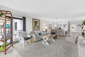 Condo, Multiple Beds (Shorehom by the Sea 21) | Living area | TV