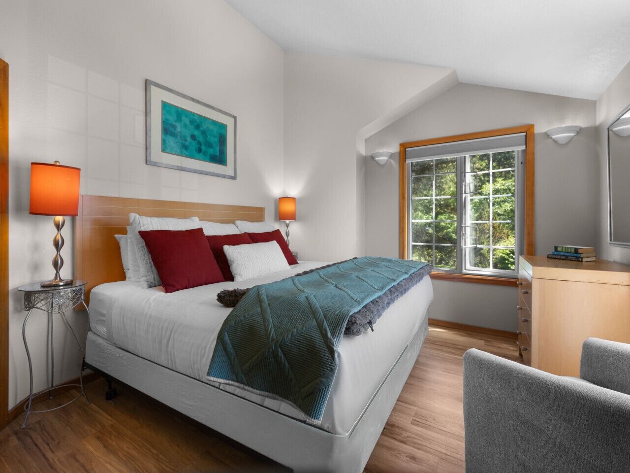 1 bedroom, desk, iron/ironing board, travel crib