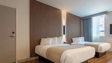 In-room safe, desk, laptop workspace, blackout curtains