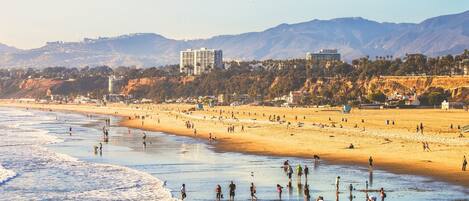 Sun-loungers, beach towels