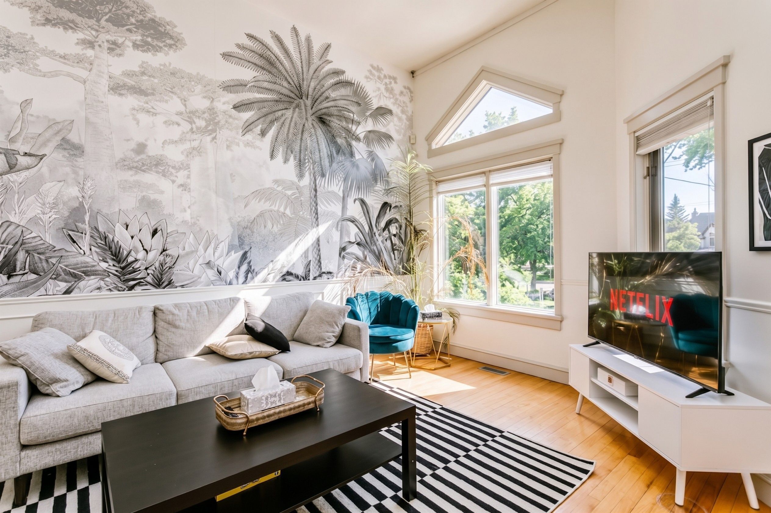 Smart TV, fireplace