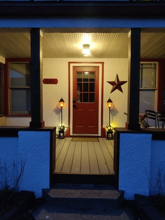 Exterior detail. Lower unit of a two-story duplex w/two bedrooms in Somerset with WiFi, AC