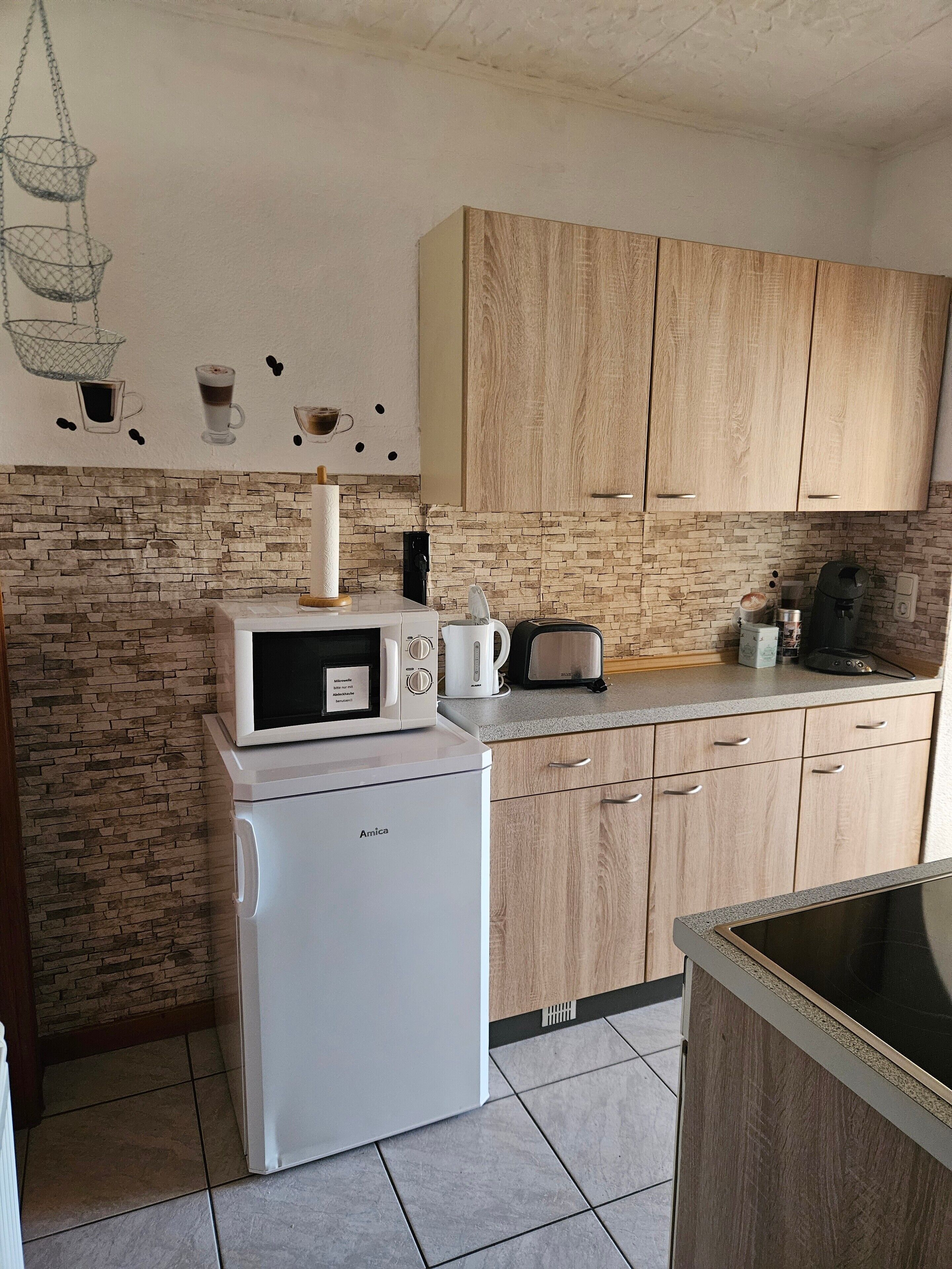 Kühlschrank, Mikrowelle, Ofen, Herdplatte