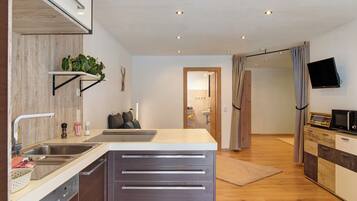 Fridge, microwave, stovetop, dishwasher