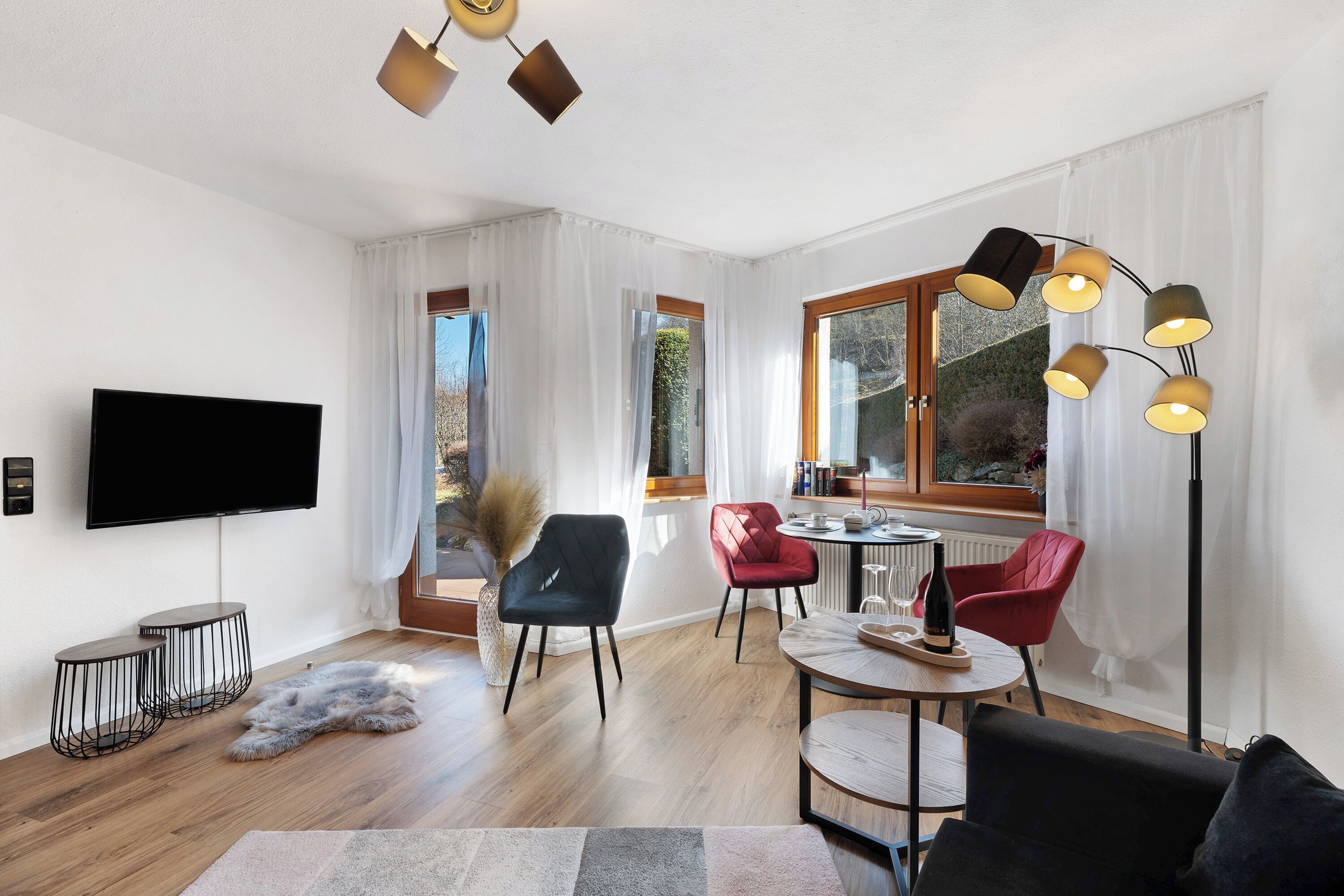 TV, DVD player, stereo