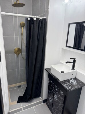 Shower, towels, soap, toilet paper - Centralized Modern Home in Johnson City (Johnson City)