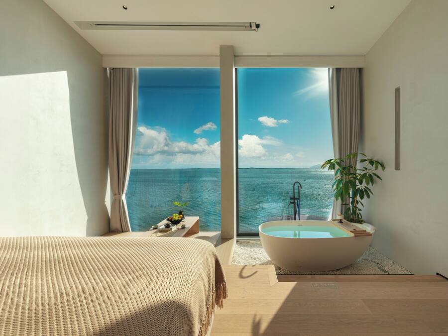 Individually decorated, individually furnished, laptop workspace