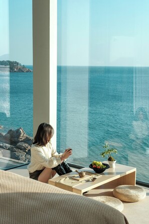 Phòng đôi Cao cấp, quang cảnh biển, sát bãi biển | Trang trí khác biệt, trang bị nội thất với thiết kế riêng biệt 