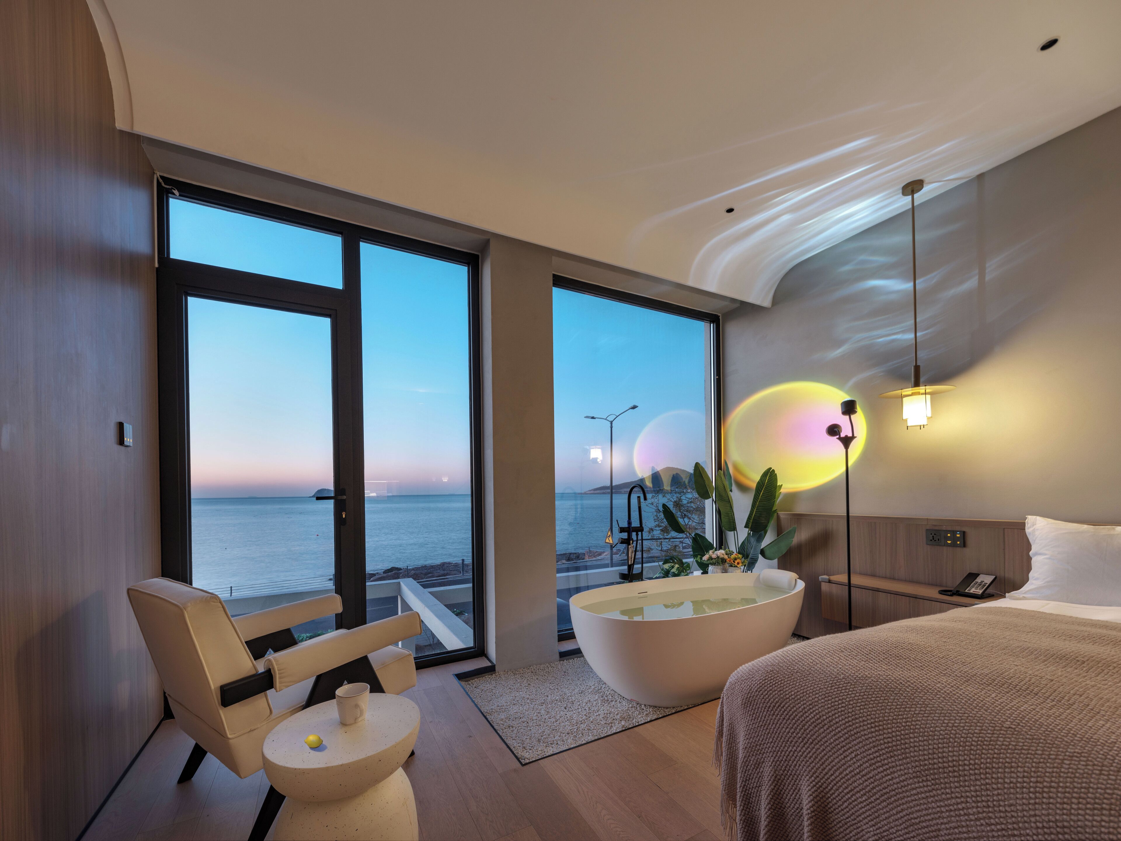 Habitación romántica doble, vistas al mar | Decoración individual y mobiliario individual