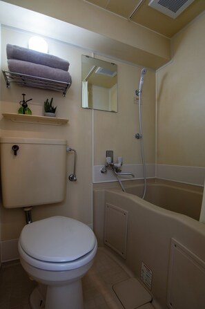 Asciugacapelli, asciugamani, sapone, shampoo