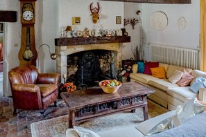 Smart TV, fireplace - Beautiful Castle in Le Veurdre with Private Pool (Le Veurdre)