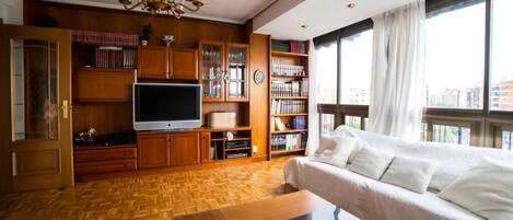 Smart TV, DVD player, books, stereo