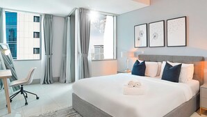 Deluxe Apartment, Sea View | 1 bedroom, blackout drapes, iron/ironing board, WiFi (free) - Fascinating Ocean Views in a One Bedroom (Dubai)