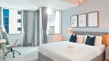 1 bedroom, blackout drapes, iron/ironing board, free WiFi