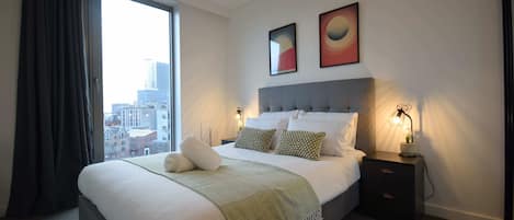 2 bedrooms, iron/ironing board, travel crib, internet