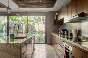 Fridge, microwave, oven, stovetop - Luxury Mayan Villa | Private Pool & Paddle Court | Aldea Zama (Tulum)