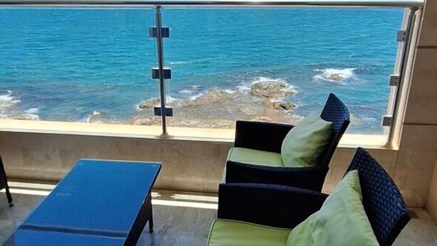 Triple Room, Sea View | Terrace/patio - amwaj hotel (Mirbat)