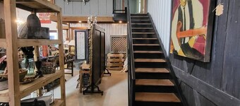 Cozy loft inside a vintage store on an animal rescue farm in Westville, IN