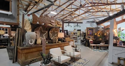 Cozy loft inside a vintage store on an animal rescue farm in Westville, IN