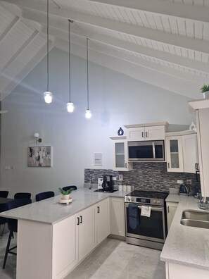 Microwave, oven, stovetop, cookware/dishes/utensils
