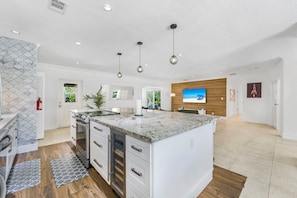 Exclusive House, Patio | Private kitchen | Coffee/tea maker, dining tables - Miami Dream Home with Pool (North Miami)