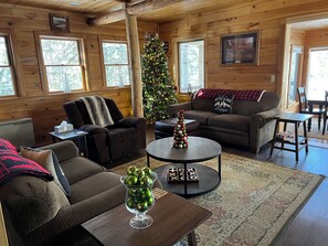 Living area - Lakefront cabin with endless sunsets in Stratton. Sauna coming May 2026! (STRATTON)