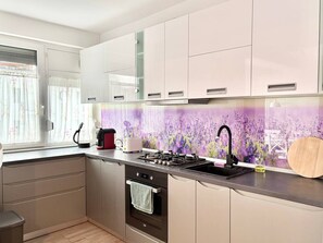 Fridge, oven, stovetop, dishwasher