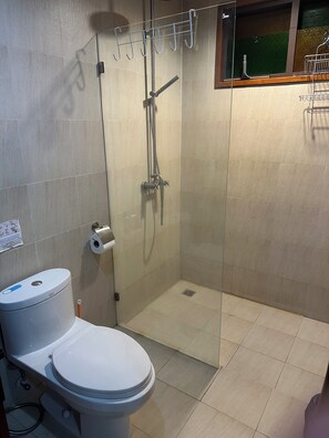 Dusche, Haartrockner, Bidet, Handtücher