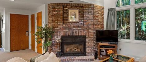 TV, fireplace, DVD player