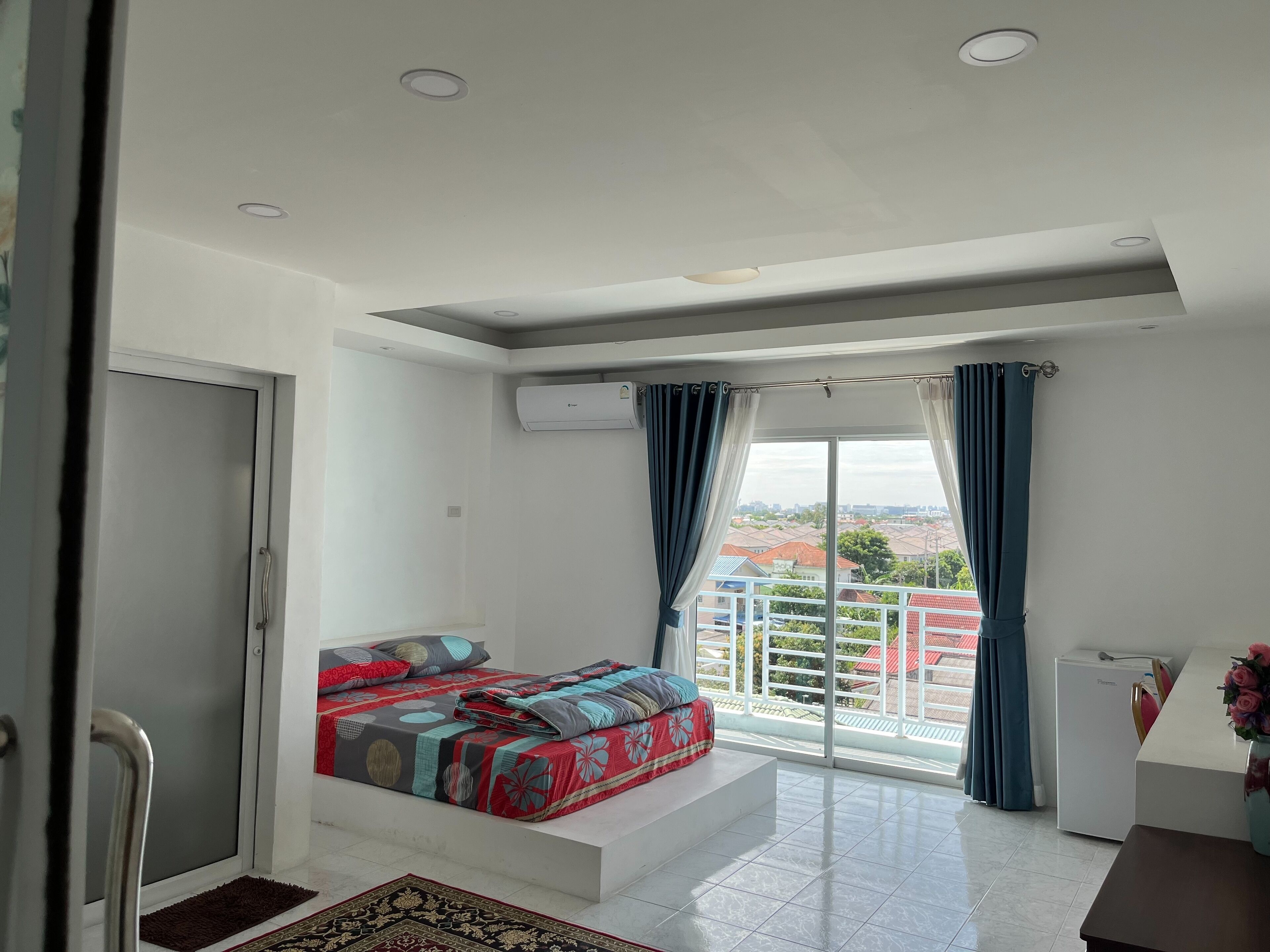 Double Room, Balcony, City View | Desk, laptop workspace, blackout curtains, iron/ironing board